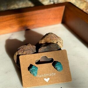 Raw Chrysocolla Handmade Earrings